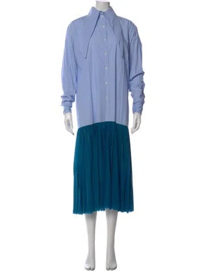 Pre-owned Celine 2017 Midi Length Dress In Blue
