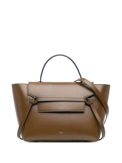 Pre-owned Celine 2017 Mini Leather Belt Bag Satchel In Brown
