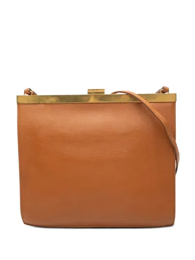 Pre-owned Celine 2017 Mini Leather Clasp Crossbody Bag In Brown