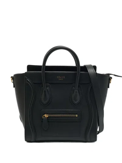 Pre-owned Celine 2017 Nano Luggage Leather Tote Bag In Black