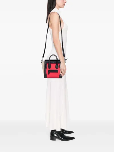 Pre-owned Celine 2017 Nano Tricolor Luggage Tote Satchel In Multi