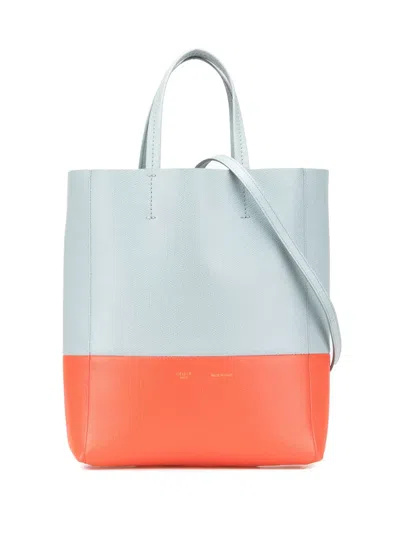 Pre-owned Celine 2017 Small Bicolor Leather Vertical Cabas Satchel