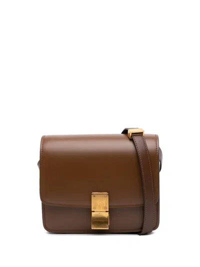 Pre-owned Celine 2017 Small Calfskin Classic Box Crossbody Bag In Brown
