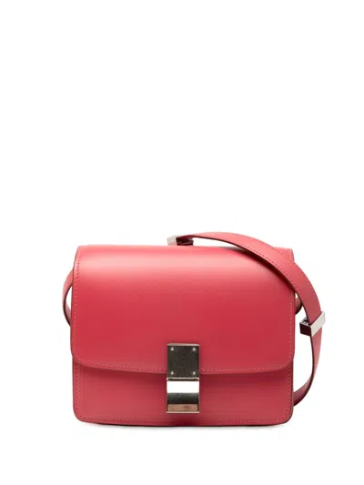 Pre-owned Celine 2017 Small Calfskin Classic Box Crossbody Bag In Red