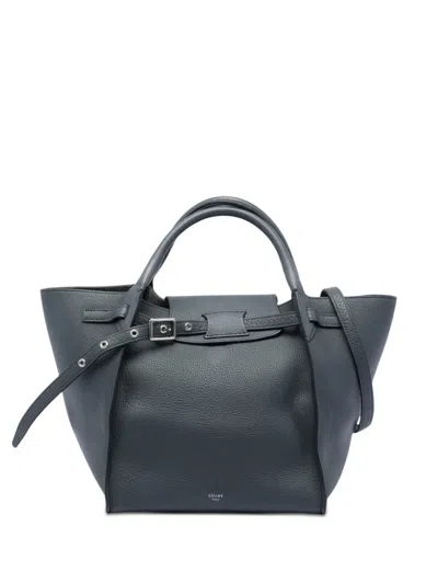 Pre-owned Celine 2017 Small Grained Calfskin Big Bag Satchel In Gray
