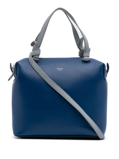 Pre-owned Celine 2017 Small Leather Soft Cube Bag Satchel In Blue