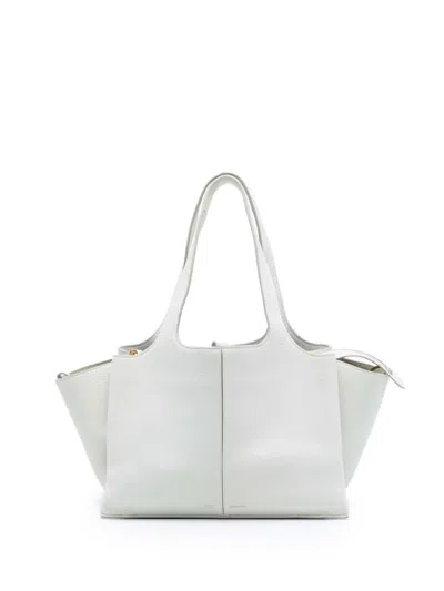 Pre-owned Celine 2017 Small Leather Trifold Tote Bag In White
