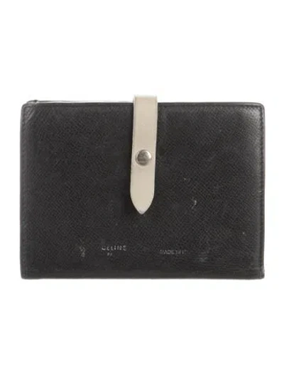 Pre-owned Celine 2017 Strap Wallet Bifold Wallet In Black