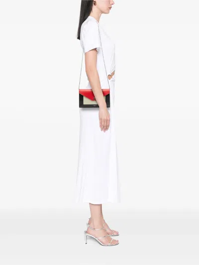 Pre-owned Celine 2017 Tricolor Leather Pocket Envelope Wallet On Chain Crossbody Bag In Black