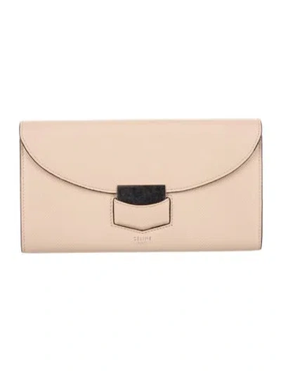 Pre-owned Celine 2017 Trotteur Wallet Continental Wallet In Neutrals