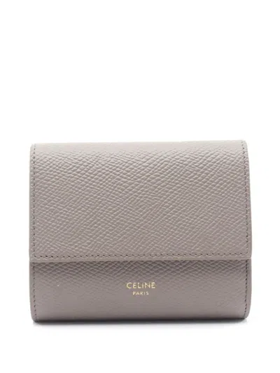Pre-owned Celine 2018-2025 Leather Trifold Wallet Small Wallets In Brown