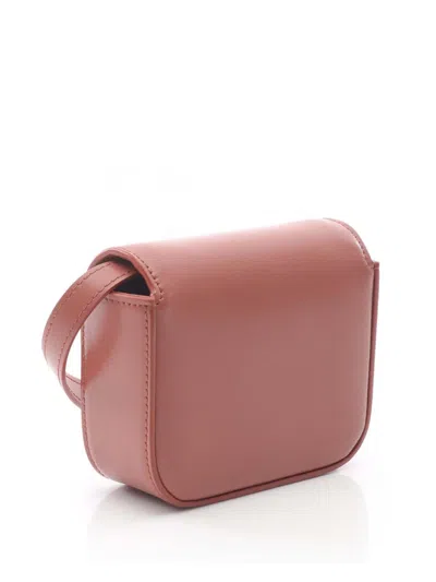 Pre-owned Celine 2018-2025 Mini Shiny Calfskin Triomphe Crossbody Bag In Brown