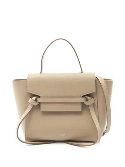 Pre-owned Celine 2018-2025 Nano Grained Calfskin Belt Bag Satchel