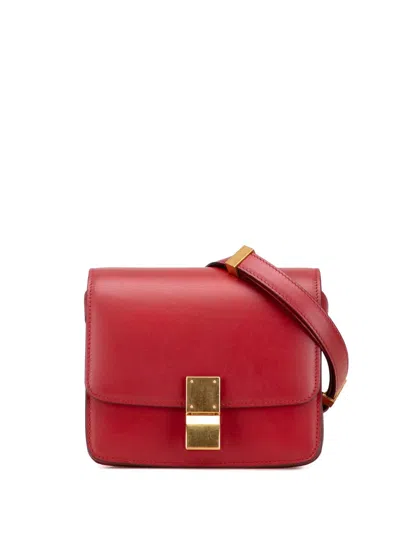 Pre-owned Celine 2018-2025 Small Calfskin Classic Box Crossbody Bag In Red