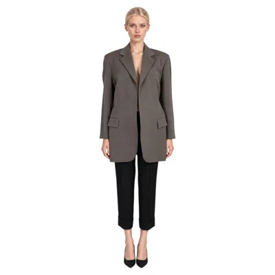 Pre-owned Celine 2018 Belted Wool Blazer Sage Green 38 S