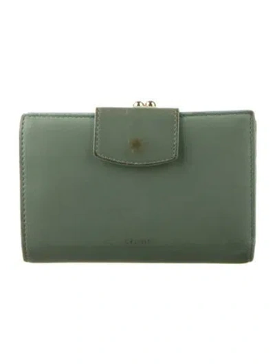 Pre-owned Celine 2018 Compact Wallet French Purse In Green