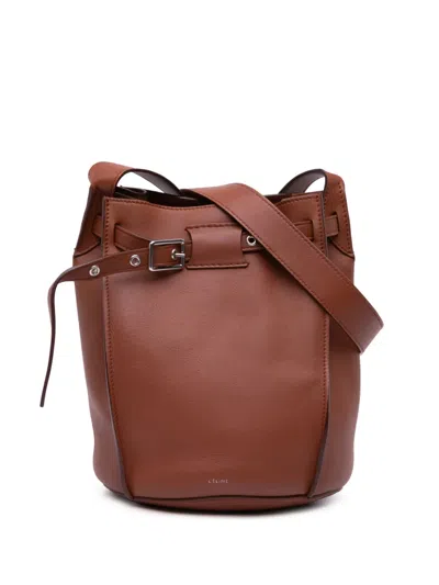 Pre-owned Celine 2018 Leather Big Bag Bucket Bag In Brown