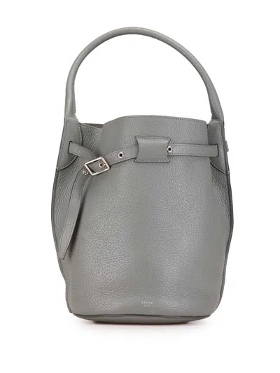 Pre-owned Celine 2018 Leather Big Bag Bucket Bag In Grey