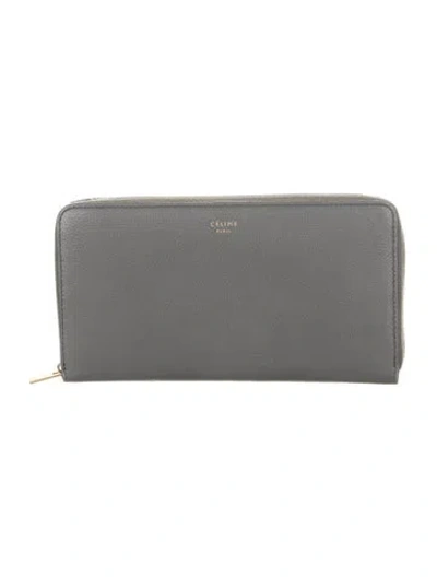 Pre-owned Celine 2018 Leather Continental Wallet In Gray