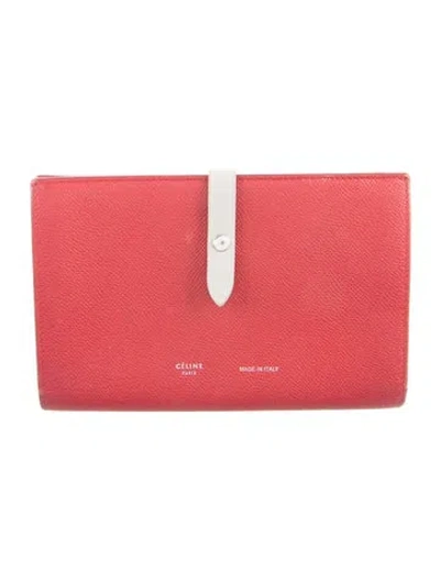 Pre-owned Celine 2018 Leather French Purse In Red