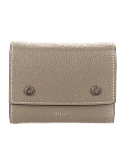 Pre-owned Celine 2018 Leather Wallet In Gray