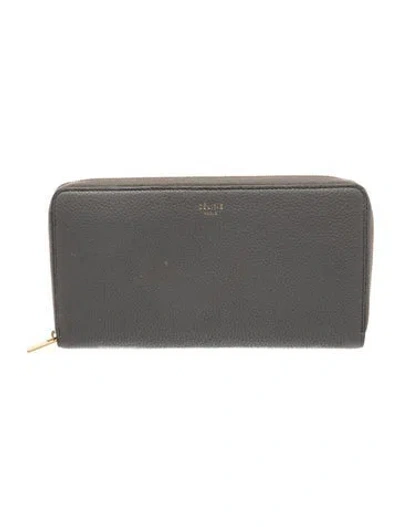 Pre-owned Celine 2018 Leather Wallet In Gray