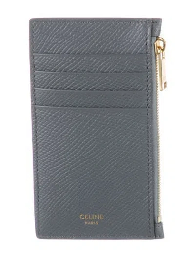 Pre-owned Celine 2018 Leather Wallet In Gray