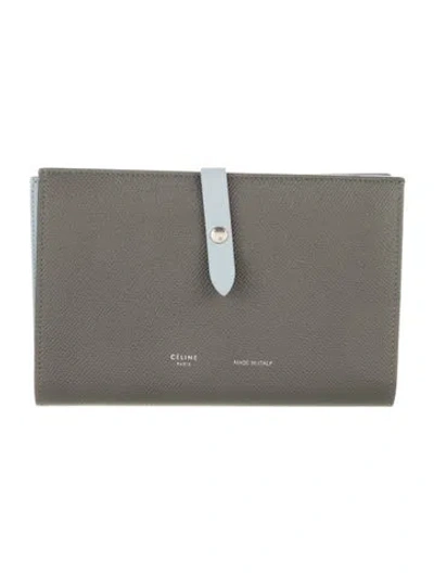 Pre-owned Celine 2018 Leather Wallet In Gray