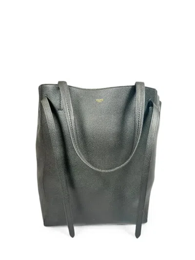 Pre-owned Celine 2018 Medium Cabas Phantom Leather Tote Bag In Black