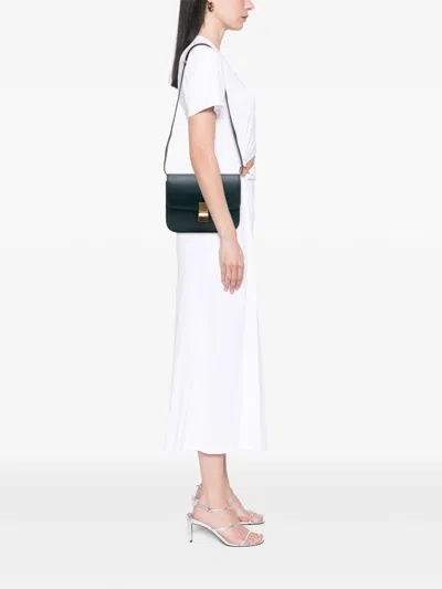 Pre-owned Celine 2018 Medium Calfskin Classic Box Crossbody Bag In Green