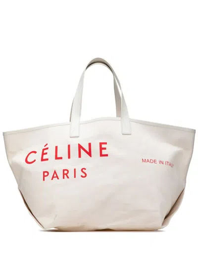 Pre-owned Celine 2018 Medium Canvas Made In Tote Bag In Brown