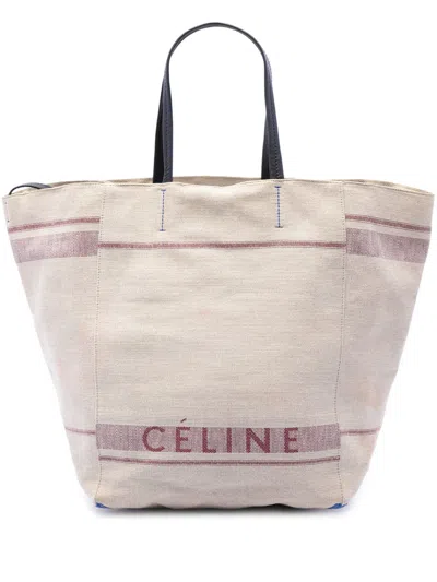 Pre-owned Celine 2018 Medium Canvas Phantom Cabas Tote Bag In Brown