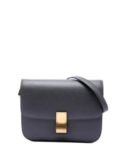 Pre-owned Celine 2018 Medium Liege Calfskin Classic Box Crossbody Bag In Black