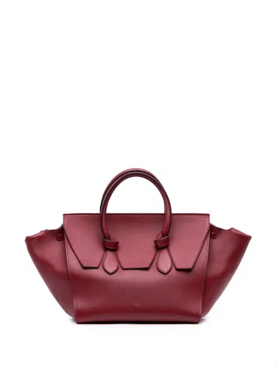 Pre-owned Celine 2018 Medium Smooth Calfskin Tie Knot Tote Bag In Red
