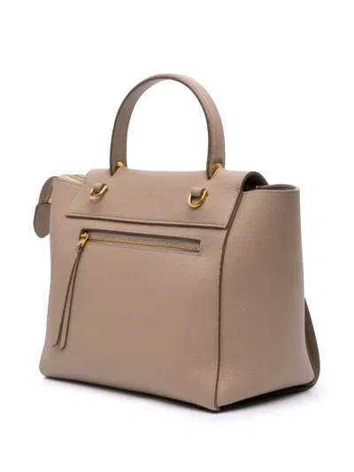 Pre-owned Celine 2018 Micro Grained Calfskin Belt Bag Satchel In Brown