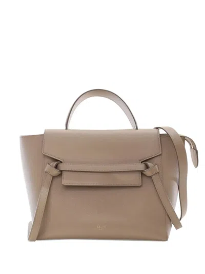 Pre-owned Celine 2018 Micro Grained Calfskin Belt Bag Satchel In Brown