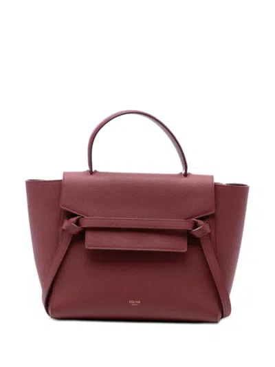 Pre-owned Celine 2018 Micro Grained Calfskin Belt Bag Satchel In Red