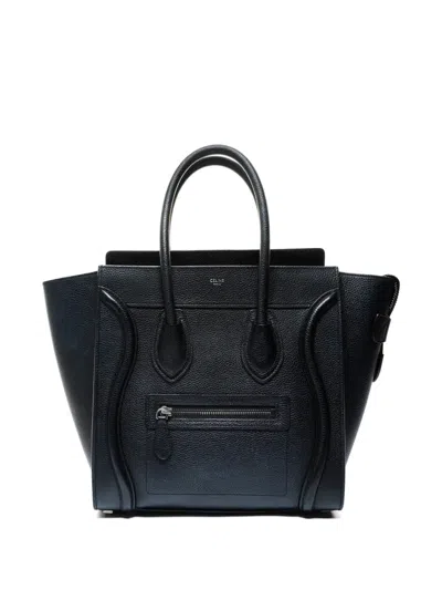 Pre-owned Celine 2018 Micro Luggage Shopper Bag In Black
