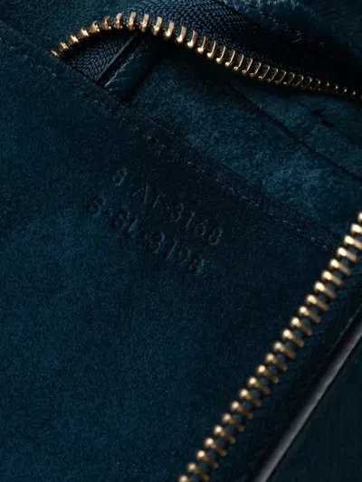 Pre-owned Celine 2018 Mini Grained Calfskin Belt Bag Satchel In Blue