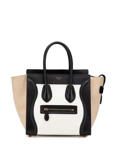 Pre-owned Celine 2018 Mini Tricolor Leather Luggage Tote Bag