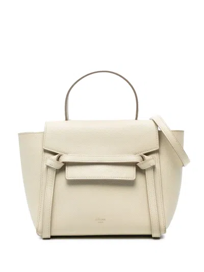 Pre-owned Celine 2018 Nano Grained Calfskin Belt Bag Satchel In Brown