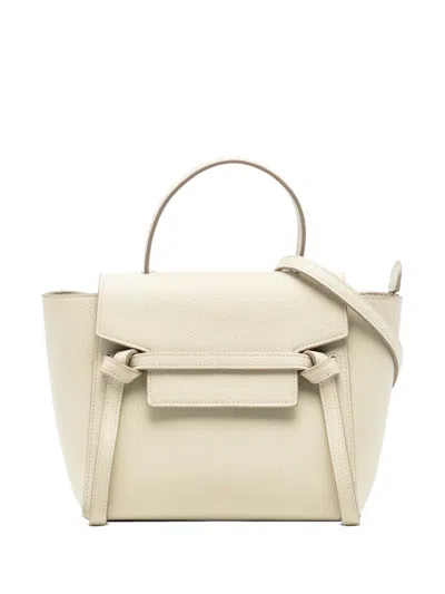 Pre-owned Celine 2018 Nano Grained Calfskin Belt Bag Satchel In Brown