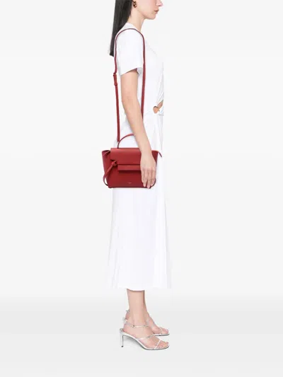 Pre-owned Celine 2018 Nano Grained Calfskin Belt Bag Satchel In Red