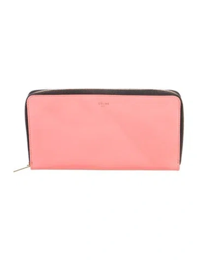 Pre-owned Celine 2018 Patent Leather Continental Wallet In Pink