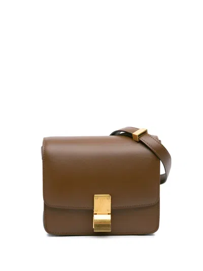 Pre-owned Celine 2018 Small Calfskin Classic Box Crossbody Bag In Brown