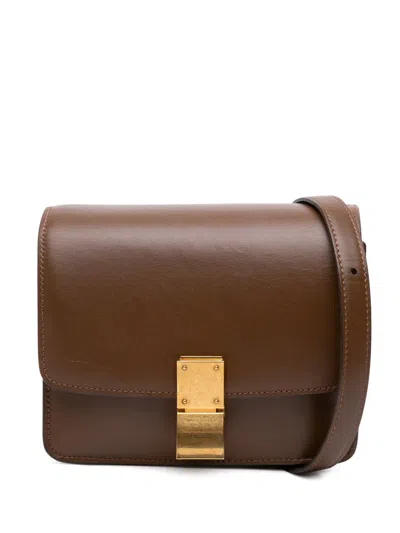 Pre-owned Celine 2018 Small Calfskin Classic Box Crossbody Bag In Brown