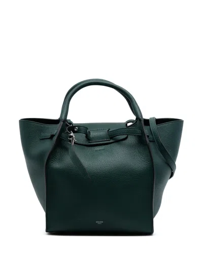 Pre-owned Celine 2018 Small Grained Calfskin Big Bag Satchel In Green
