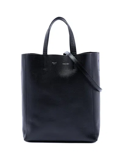 Pre-owned Celine 2018 Small Grained Calfskin Vertical Cabas Satchel In Black
