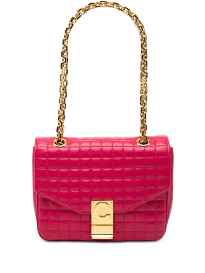 Pre-owned Celine 2018 Small Quilted Calfskin C Bag Crossbody Bag In Pink