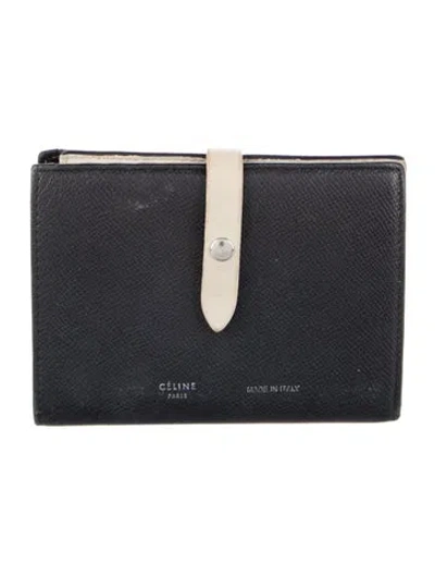 Pre-owned Celine 2018 Strap Compact Wallet Wallet In Black